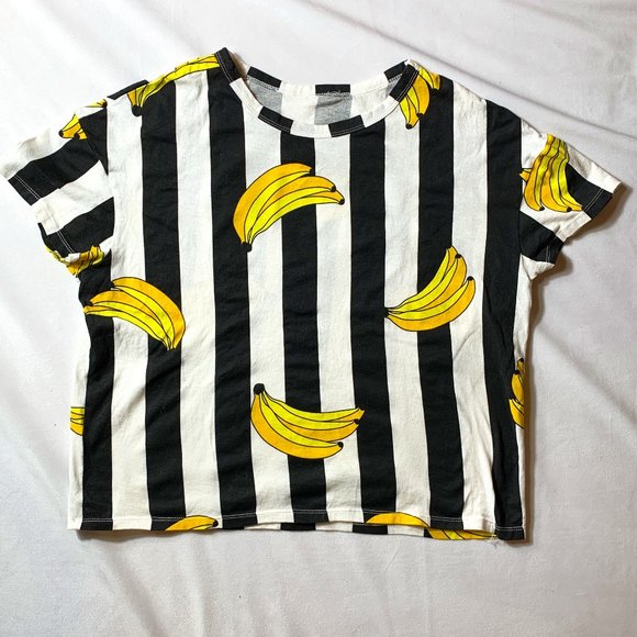 Tops - Banana Black & White Striped T-Shirt Size M